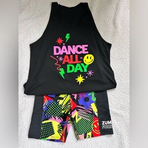 Matching Set! Zumba Dance All Day Tank and Generation Zumba Bike Shorts
